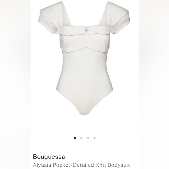 Bouguessa Tops - Bouguessa Alyazia Knit Bodysuit Cream White